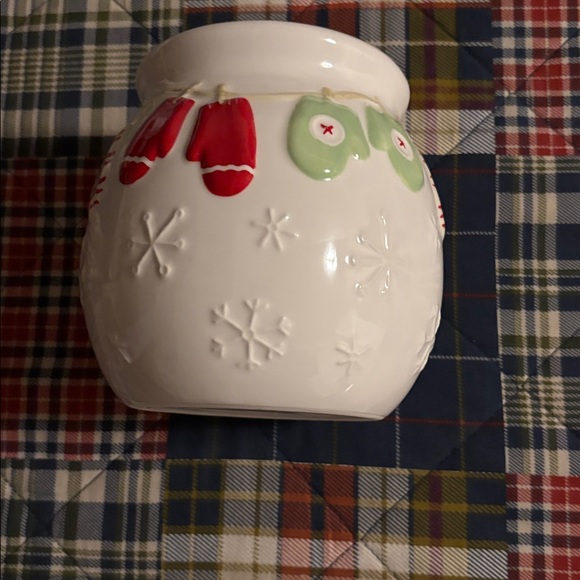 Hallmark Red and White Holiday Cookie Jar with Mittens - Picture 6 of 7